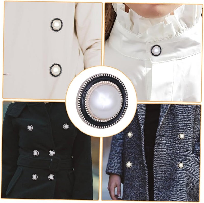 10Pcs White Round Pearl Buttons For DIY Sewing Clothes Jackets Hats Decoration - Image 2